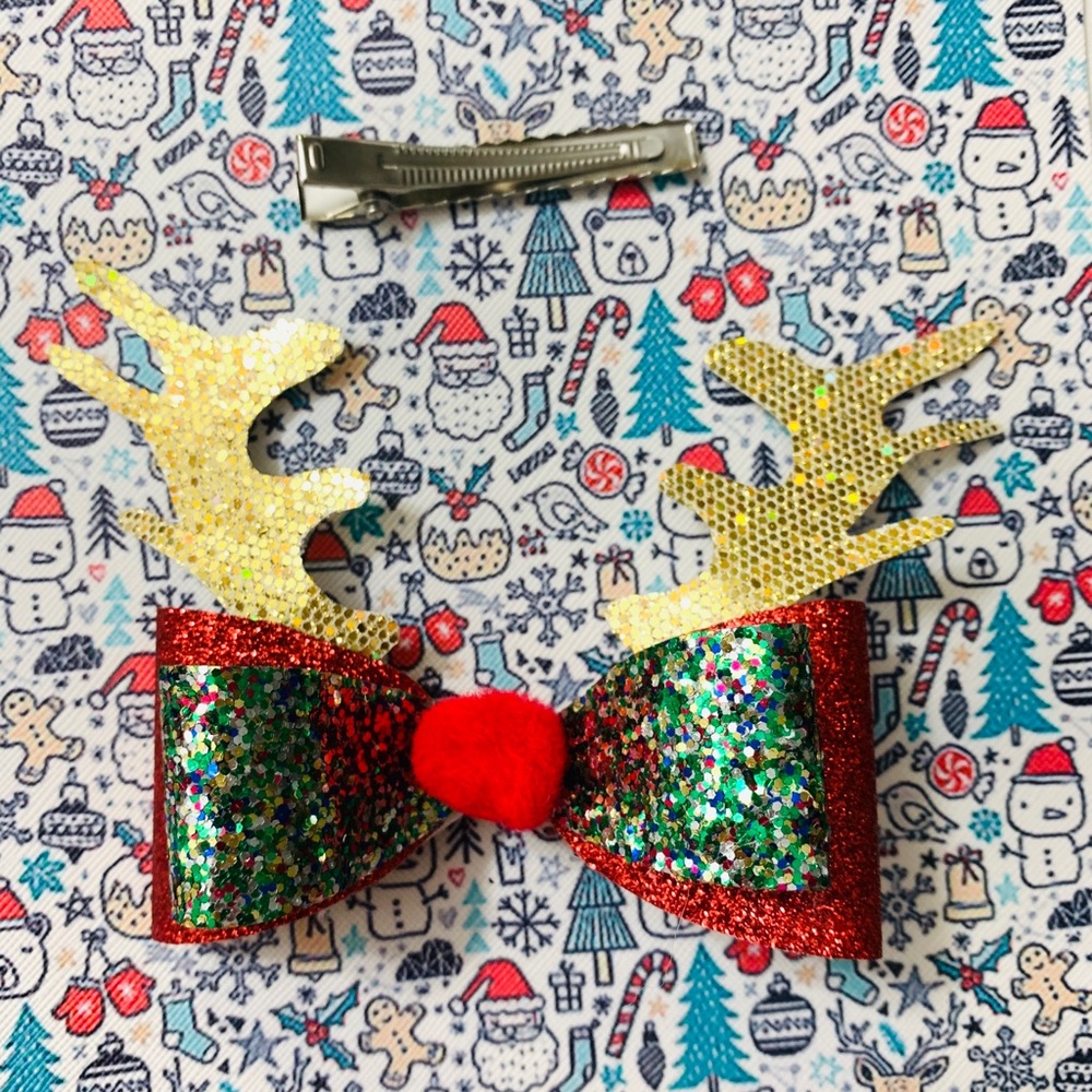 Rudolph inspired hair bow 🎄